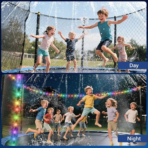 Trampoline Sprinkler with Lights - 16 Colors LED Trampoline Water Sprinkler, Remote Control Waterproof Sprinkler for Trampoline, Trampoline Water Accessories for 8-12FT in Saudi Arabia