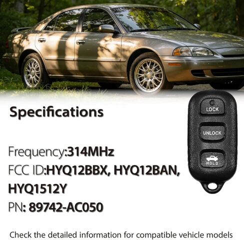 يناسب تويوتا أفالون سولارا 2001 2002 2003 2004 مفتاح فوب HYQ12BBX 314MHz 4 أزرار in Kuwait
