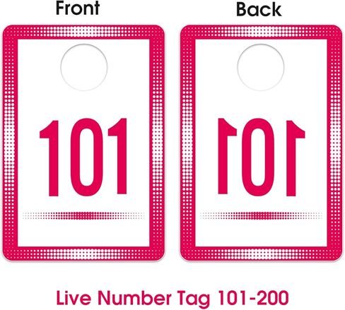 FaCraft Live Number Tags 101-200, Consecutive Number Cards Reusable Normal and Reverse Mirror Image Hanger Numbered Cards for Live Sales, Hanger Card for Clothes Live Coat Room Coat Check Tickets in Kuwait