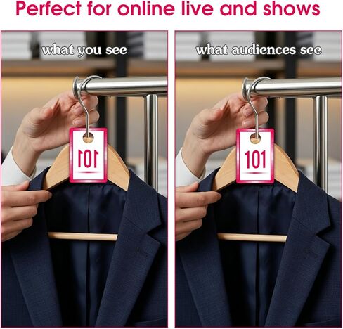 FaCraft Live Number Tags 101-200, Consecutive Number Cards Reusable Normal and Reverse Mirror Image Hanger Numbered Cards for Live Sales, Hanger Card for Clothes Live Coat Room Coat Check Tickets in Kuwait