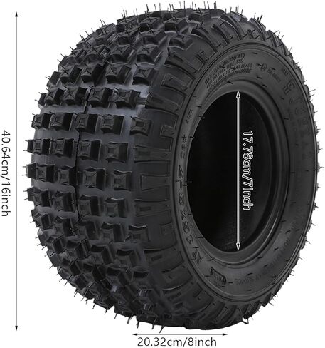 16x8-7 ATV UTV Tires Set of 2, 4PR All-Terrain Mud Tires, Heavy Duty Tubeless Go Karts Knobby Tire for ATVs, Dune Buggy, Go Kart, Off-Road, UTVs, Max Load 160 lbs in Saudi Arabia