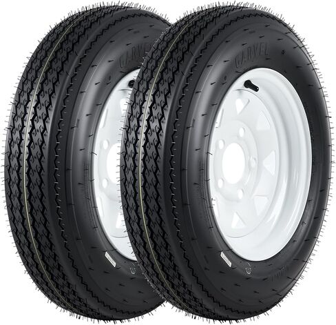 Durable Trailer Tires and 5-Lug Wheels Set - 5.30-12, Load Range C, 6PR, White Rim Assembly for Utility, Boat, Camper Trailers - 12-Inch, PCD 114.3x5, Center Hole 72mm in Saudi Arabia