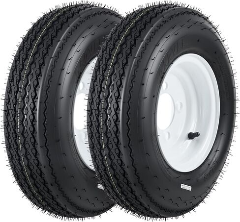 Durable Trailer Tires and 5-Lug Wheels Set - 5.30-12, Load Range C, 6PR, White Rim Assembly for Utility, Boat, Camper Trailers - 12-Inch, PCD 114.3x5, Center Hole 72mm in Saudi Arabia