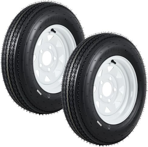 Durable Trailer Tires and 5-Lug Wheels Set - 5.30-12, Load Range C, 6PR, White Rim Assembly for Utility, Boat, Camper Trailers - 12-Inch, PCD 114.3x5, Center Hole 72mm in Saudi Arabia