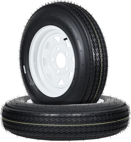 Durable Trailer Tires and 5-Lug Wheels Set - 5.30-12, Load Range C, 6PR, White Rim Assembly for Utility, Boat, Camper Trailers - 12-Inch, PCD 114.3x5, Center Hole 72mm in Saudi Arabia
