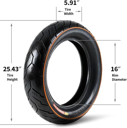 إطار دراجة نارية خلفي من Garvee 150/80-16، بدون أنبوب 4PR 71H، جدار أسود، إطار شارع عالي الأداء للطرادات والتجول، قبضة معززة، ارتداء طويل، يناسب إطارات مقاس 16 بوصة in Kuwait