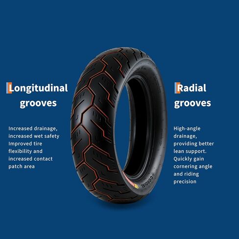 إطار دراجة نارية خلفي من Garvee 150/80-16، بدون أنبوب 4PR 71H، جدار أسود، إطار شارع عالي الأداء للطرادات والتجول، قبضة معززة، ارتداء طويل، يناسب إطارات مقاس 16 بوصة in Kuwait