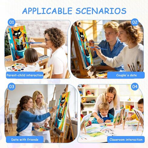 zpptAugs Paint by Numbers Kit for Adults Beginners，Back Cat Acrylic Adult Paint by Number Kits on Canvas,Digital Oil Number Painting Kits for Home Decor Gift 12"x16"(Without Frame) in Kuwait