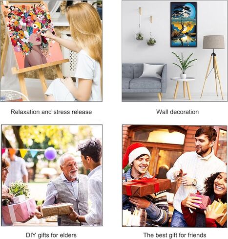 ARTGOTO Large Paint by Numbers Kits for Adults,15.7x27.5inch/40x70cm Painting by Numbers for Adults Landscape Tree,Paint by Numbers Canvas Kits for Home Room Wall Decor (Without Frame) in Saudi Arabia