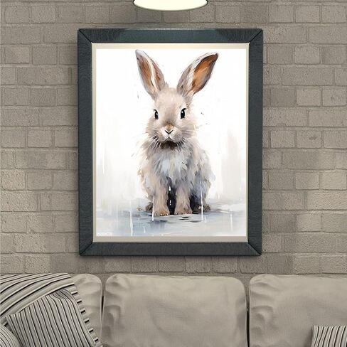WUIVCTR Paint by Number Kits Rabbit Hare Bunny Canvas DIY Oil Painting for Adults Beginner with Brushes and Acrylic Pigment 16x20 inch (Without Frame) in Kuwait