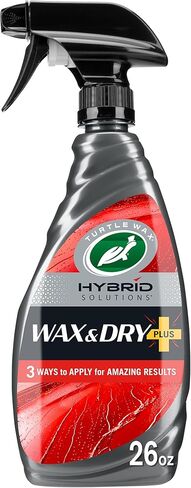 Turtle Wax Hybrid Solutions Wax & Dry Plus، رش على شمع السيارة للحصول على لمعان عالي وحماية طلاء السيراميك للطلاء والعجلات والزجاج والمزيد، تطبيق سهل متعدد الاستخدامات، 26 أونصة (عبوة من قطعة واحدة) in Kuwait