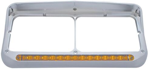 United Pacific 32500 Headlight Bezel, LH, Sequential, LED, Rectangular, Dual, with Visor, Amber LED/Amber Lens in Kuwait