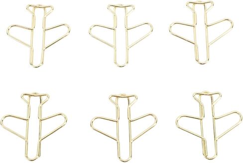 100Pcs Cute Paper Clips, Airplane Shaped Creative Paper Clip, Metal Mini Cute Paperclips with Storage Box, Multifunctional Unique Shape Paperclip for Documents, Notebooks in Saudi Arabia