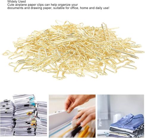 100Pcs Cute Paper Clips, Airplane Shaped Creative Paper Clip, Metal Mini Cute Paperclips with Storage Box, Multifunctional Unique Shape Paperclip for Documents, Notebooks in Saudi Arabia
