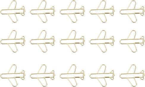 100Pcs Cute Paper Clips, Airplane Shaped Creative Paper Clip, Metal Mini Cute Paperclips with Storage Box, Multifunctional Unique Shape Paperclip for Documents, Notebooks in Saudi Arabia