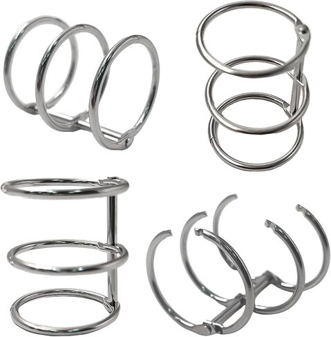 4pcs Stainless Steel Book Rings, Detachable Snap Hinged 3 Ring Binder Mechanism, Inner Diameter 30mm (1.2 Inch) for DIY Photo Album, Dark Grey Metal Loose Leaf Binding Spines in Saudi Arabia