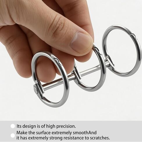 4pcs Stainless Steel Book Rings, Detachable Snap Hinged 3 Ring Binder Mechanism, Inner Diameter 30mm (1.2 Inch) for DIY Photo Album, Dark Grey Metal Loose Leaf Binding Spines in Saudi Arabia