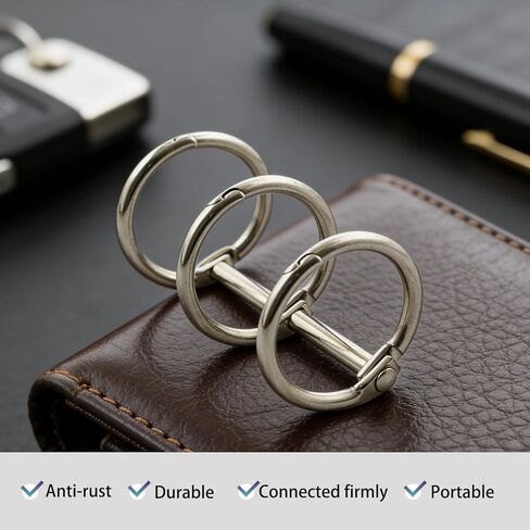 4pcs Stainless Steel Book Rings, Detachable Snap Hinged 3 Ring Binder Mechanism, Inner Diameter 30mm (1.2 Inch) for DIY Photo Album, Dark Grey Metal Loose Leaf Binding Spines in Saudi Arabia