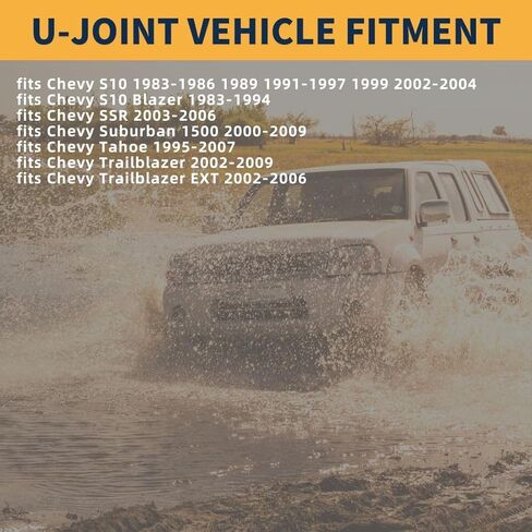 طقم مفاصل عالمية لعمود المحرك الخلفي من U يناسب Chevy Suburban 1500 5.3L 4WD AWD 2006، يناسب شيفروليه سوبربان 1500 6.0L 4WD AWD 2006، يناسب شيفروليه S10 Blazer 2.2L 4WD RWD 1984 in Kuwait