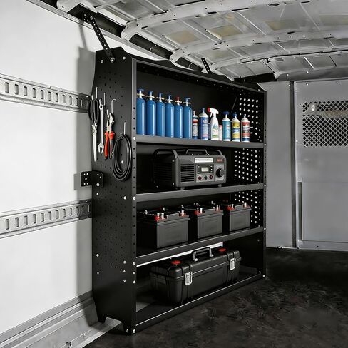 Cargo Van Shelving Steel Mid/High Roof Storage System Fit for Ford Transit, Promaster, Sprinter, Nissan NV, Steel Cargo Van Shelves 52" W x 60" H x 13" D in Saudi Arabia