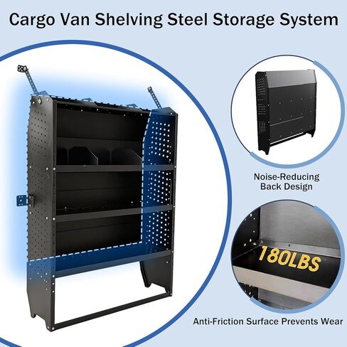 Cargo Van Shelving Steel Mid/High Roof Storage System Fit for Ford Transit, Promaster, Sprinter, Nissan NV, Steel Cargo Van Shelves 52" W x 60" H x 13" D in Saudi Arabia