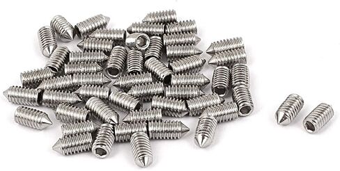 uxcell® M4 x 8mm 304 Stainless Steel Cone Point Hex Socket Grub Screw 50 Pcs in Saudi Arabia