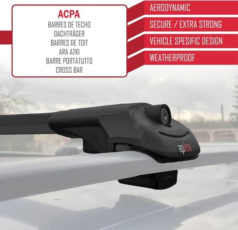 Compatible with Ford Explorer 2006-2010 ACE-1 Car Roof Rack Cross Bar Black Aluminium 2 Bars in Saudi Arabia