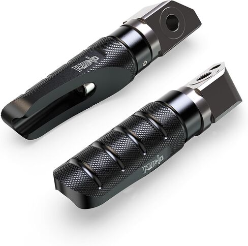أوتاد قدم الدراجة النارية من RENO، دواسة مسند قدم للسائق الأمامي مناسبة لـ 08-17 GSXR 600 750/09-23 GSXR1000/15-23 GSXS 750 1000/08-14 Hayabusa SFV650/20-22 Katana (CNC، ألومنيوم، أسود، قطعتان) in Kuwait