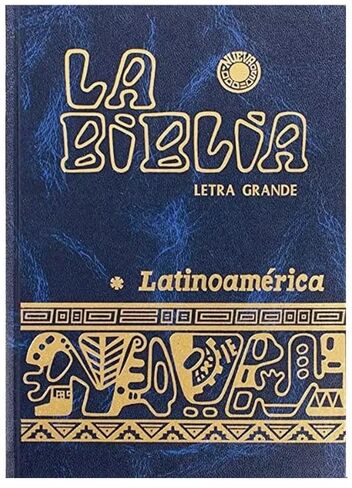 Biblia Catolica Latinoamericana Letra Grande Edicion Cartone en Español (Azul) con Señalador Biblico - The Latin American Catholic Bible Spanish Edition (Blue) with Bookmarks in Kuwait