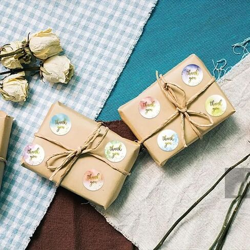 500 PCS Thank You Stickers Roll 1-Inch Round Self-Adhesive Gold Stickers for Packaging, Gift Bags, Weddings, Envelopes, and Small Business Orders in Kuwait