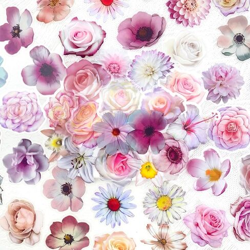 56 Pcs Gothic Rose Stickers Pack – Dark Victorian Aesthetic Scrapbooking Decals, Waterproof Clear Gothic Flowers & Vintage Objects for Journals, Planners, Art Crafts, Laptop Decoration in Saudi Arabia
