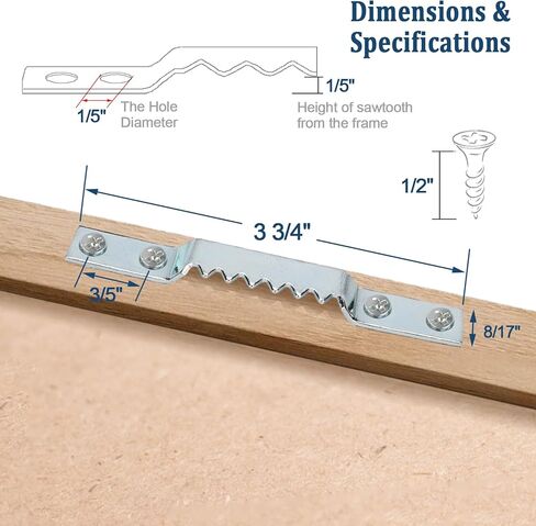 Large Sawtooth Picture Hangers - Supports 150 lbs - 16 Pack Super Heavy Sawtooth Hangers with Screws, Perfect for Hanging Heavy Photos Frame Canvas Artwork Clock and Paintings in Saudi Arabia
