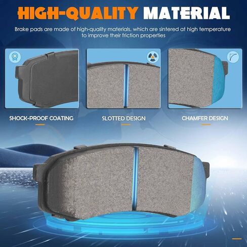 4PCS Rear Semi-Metallic Brake Pads Fit for Toyota 4Runner 2003-2023 Sequoia 2001-2007 FJ Cruiser 2007-2014 Lexus GX460 2010-2023 GX470 2003-2009 LX450 1996-1997 in Kuwait