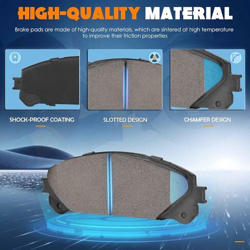 Front and Rear Ceramic Brake Pads Set Fit for Toyota Sienna 2011-2020, for Lexus RX450h RX350 2010-2015, for Highlander 2014-2019 in Kuwait