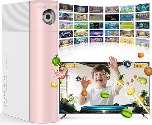 وحدة تحكم الألعاب MetFut AR Motion للأطفال والعائلة - نظام ألعاب فيديو التوصيل والتشغيل للتمرين البدني الداخلي والمرح العائلي التفاعلي، رائع ليلاً اللعب، ووقت اللعب، ومواعيد اللعب - أبيض ووردي in Kuwait