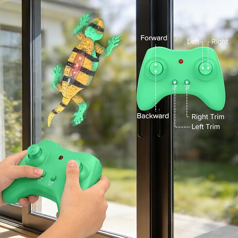 RC Wall Crawler Gecko, Remote Control Electric Lizard, Crawler Gecko with Glowing LED Light, Wall Climbing RC Robot Kids Toys for Boys & Girls Ages 3+ Years Up in Saudi Arabia