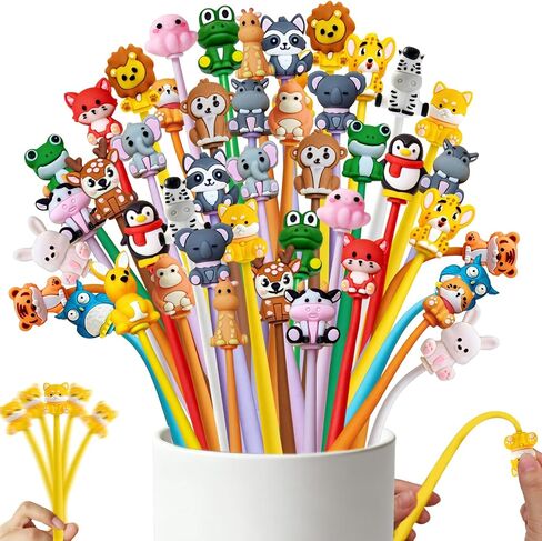 Animal Pens Cute Pens End of Year Student Gifts from Teacher Assorted Fun Gel Ink Pen for Birthdays, Classroom Prizes, School, Office Supplies (Animal, 24) in Saudi Arabia