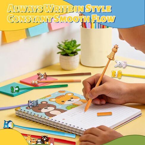 Animal Pens Cute Pens End of Year Student Gifts from Teacher Assorted Fun Gel Ink Pen for Birthdays, Classroom Prizes, School, Office Supplies (Animal, 24) in Saudi Arabia