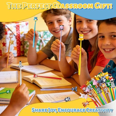 Animal Pens Cute Pens End of Year Student Gifts from Teacher Assorted Fun Gel Ink Pen for Birthdays, Classroom Prizes, School, Office Supplies (Animal, 24) in Saudi Arabia