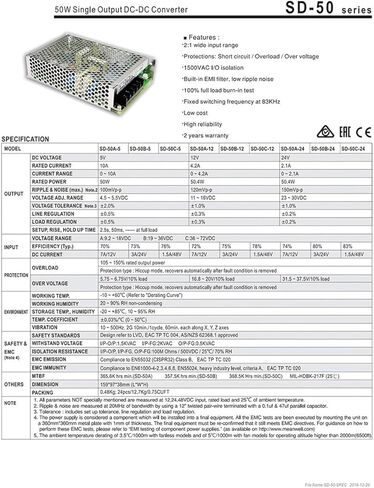 SD-50 SD-50A-5 SD-50A-12 SD-50A-24 SD-50B-5 SD-50B-12 SD-50B-24 SD-50C-5 SD-50C-12 SD-50C-24 Switching Power Supply(SD-50C-24) in Saudi Arabia