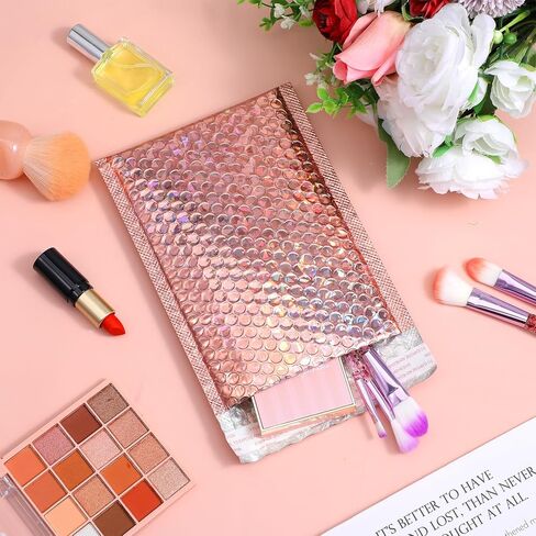 60 Pcs Bubble Mailers Foil Metallic Colored Bubble Mailers Holographic Padded Envelopes Self Seal Waterproof Shipping Bags 6 x 8 Inch for Jewelry Cosmetics Books Gifts in Kuwait
