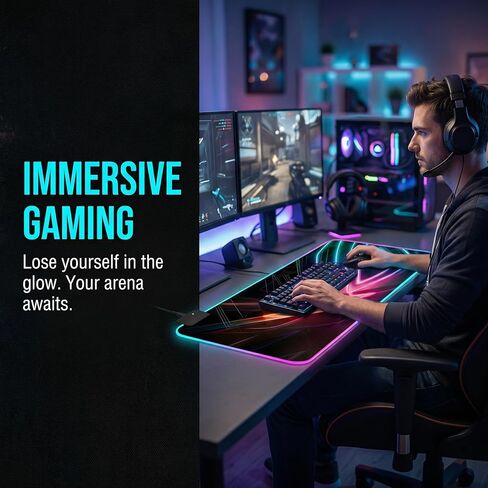Gaming Led Luminous Mouse Pad, RGB Keyboard Pad, Non-Slip Mouse Pad, Computer Accessories in Kuwait