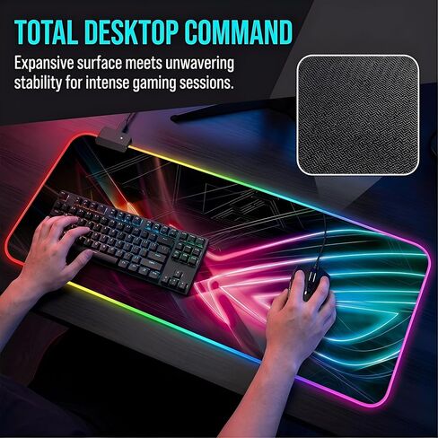 Gaming Led Luminous Mouse Pad, RGB Keyboard Pad, Non-Slip Mouse Pad, Computer Accessories in Kuwait