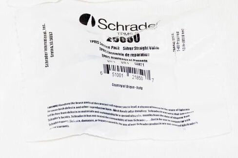 Schrader 25080 TPMS Service Pack - Silver Straight Valve w/Nut – Fits 33900 90° EZ-Sensor only in Saudi Arabia