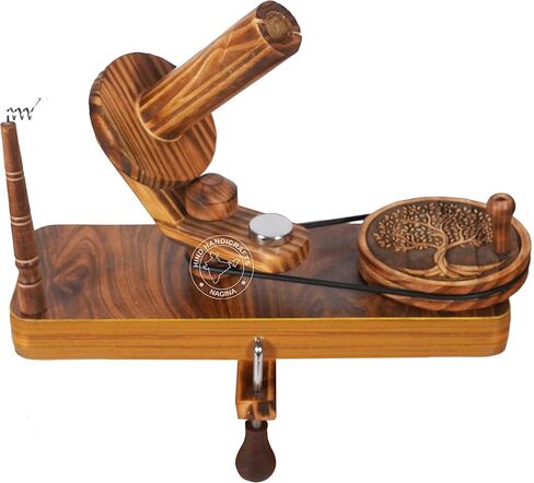 Hind Handicrafts Handcrafted Wooden Yarn Ball Winder for Knitting Crocheting - Natural Hand Operated - Knitter's Gifts Center Pull Ball Winder (BW Antique) in Kuwait