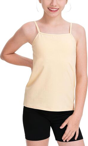 BOOPH Girls Camisole Undershirts Kids Tank Tops Training Bra Cotton Basic Cami for Teen Girl 9-14Y in Kuwait