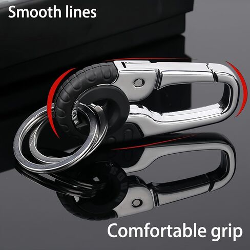 CHRIS GOOD 3pcs Men's Car Key Chain, Personalized Creative Stainless Steel Car Keychain for Men, Anti-Loss Heavy Duty Metal Key Ring in Saudi Arabia