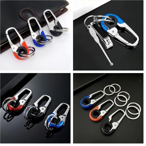CHRIS GOOD 3pcs Men's Car Key Chain, Personalized Creative Stainless Steel Car Keychain for Men, Anti-Loss Heavy Duty Metal Key Ring in Saudi Arabia