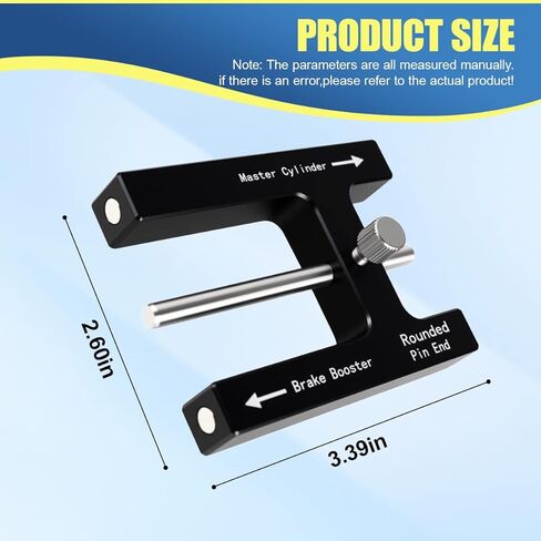 Craedli Car Brake Booster Push Rod Adjustment Tool, Aluminum Magnet Push Rod Length Gauge with Master Cylinder, Brake Pedal Distance Measuring Tool for Brake Booster with Adjustable Pins (Black) in Saudi Arabia