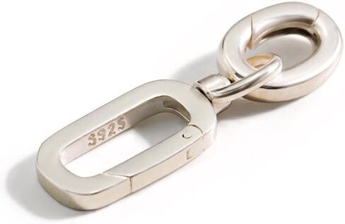 1PC 925 Sterling Silver Lobster Clasp with Oval Spring Gate Rings for Necklace Extension Buckle DIY Jewelry (Silver, M) in Saudi Arabia